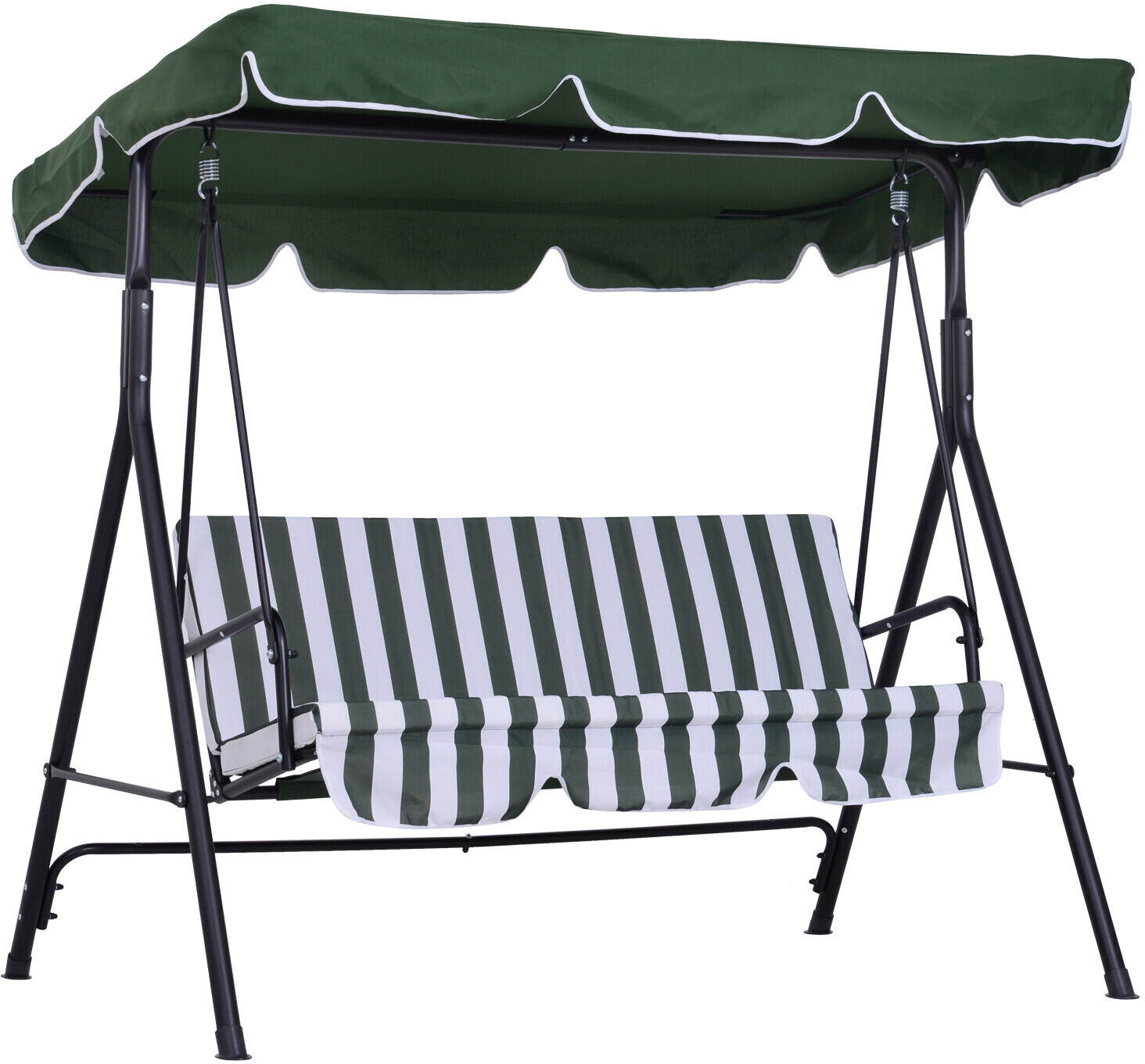 Outsunny Balancelle 3 places vert/blanc (84A-054GN)