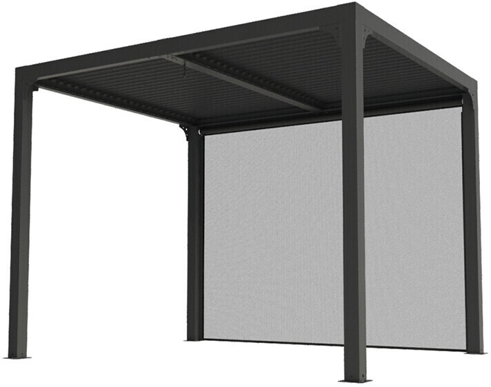habrita Pergola bioclimatique avec rideau manuel 7,2 m² (PER 2430 R BI)