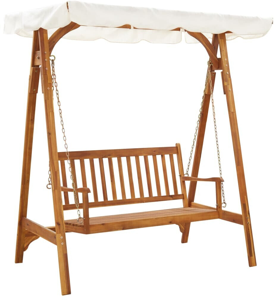 vidaXL Balancelle avec auvent en bois d'acacia