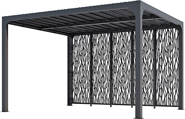 habrita Pergola bioclimatique avec 5 panneaux moucharabieh 10,8 m² (PER 36M30 BI)