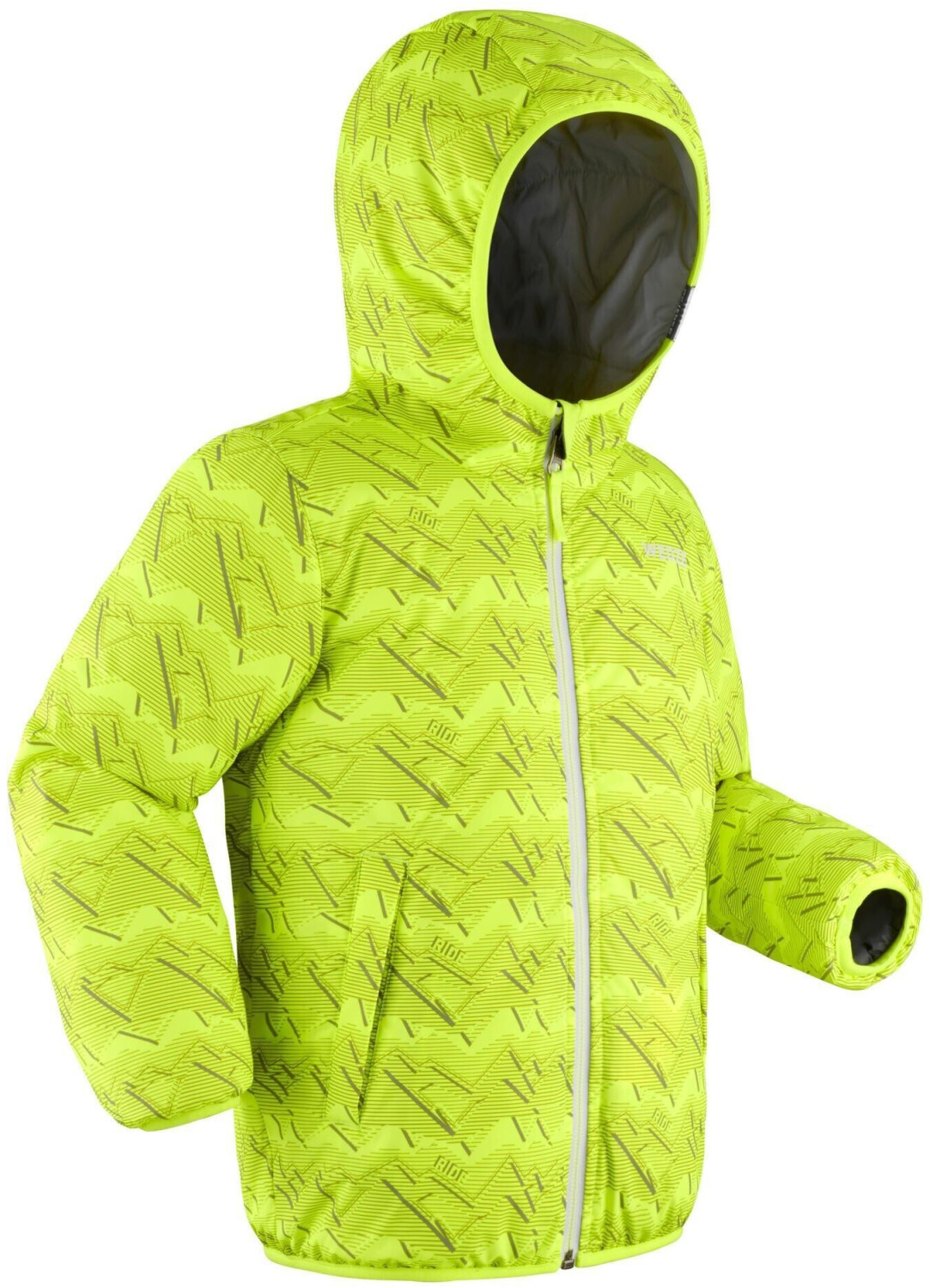 WEDZE Children's Ski Jacket Warm Reserve 100 pebble grey/yellow