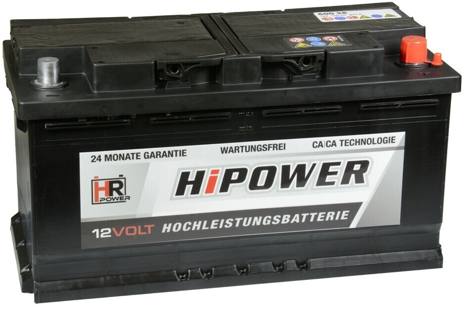 HR HiPower Autobatterie 12V 90Ah 680A/EN Starterbatterie : : Auto  & Motorrad