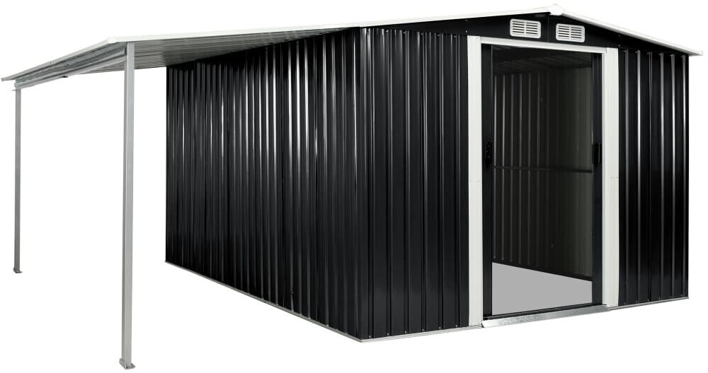 vidaXL Abri en acier galvanisé anthracite 386 x 312 cm (144032)