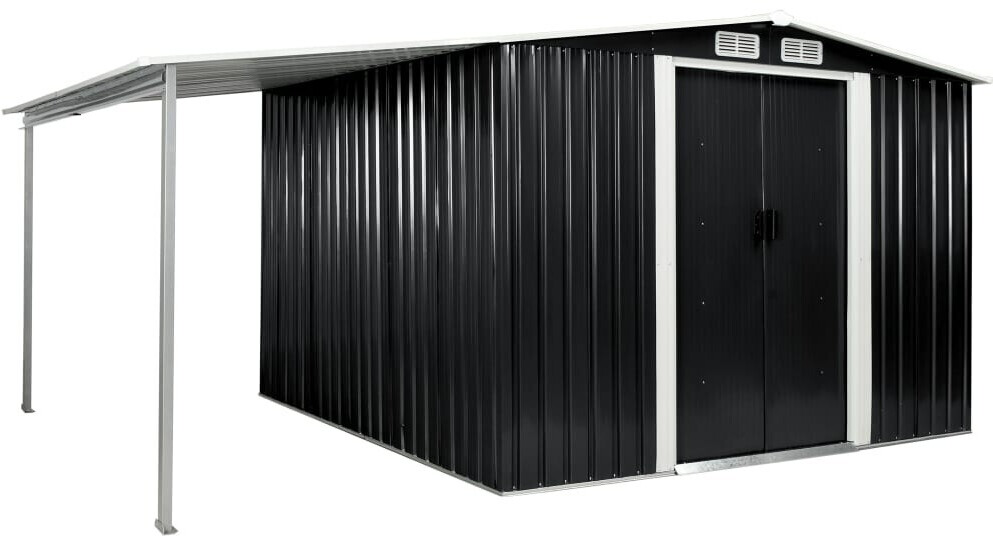 VidaXL Abri en acier galvanisé anthracite 386 x 259 cm (144030)