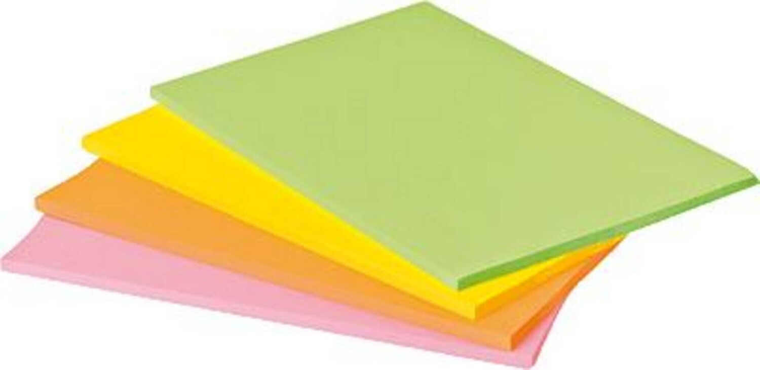 Post-it Super Sticky Meeting Notes, Pack de 4 Blocs, 45 Feuilles par Bloc,  203 mm x 152 mm, Vert, Rose, Jaune, Orange Couleurs - Notes Super Adhésives  Grand Format pour Prise de