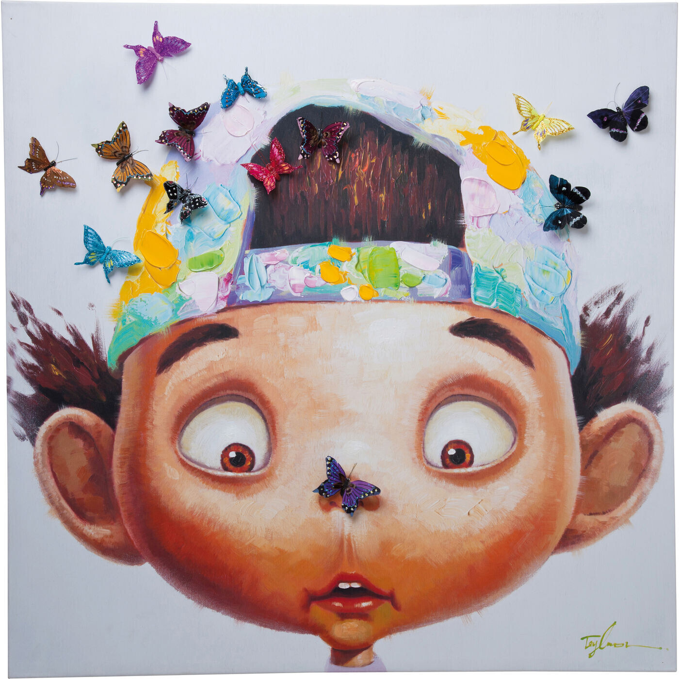 KARE Touched Boy with Butterflys 100x100cm (35201)