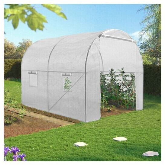 IDMarket Serre tunnel 6 m² blanche