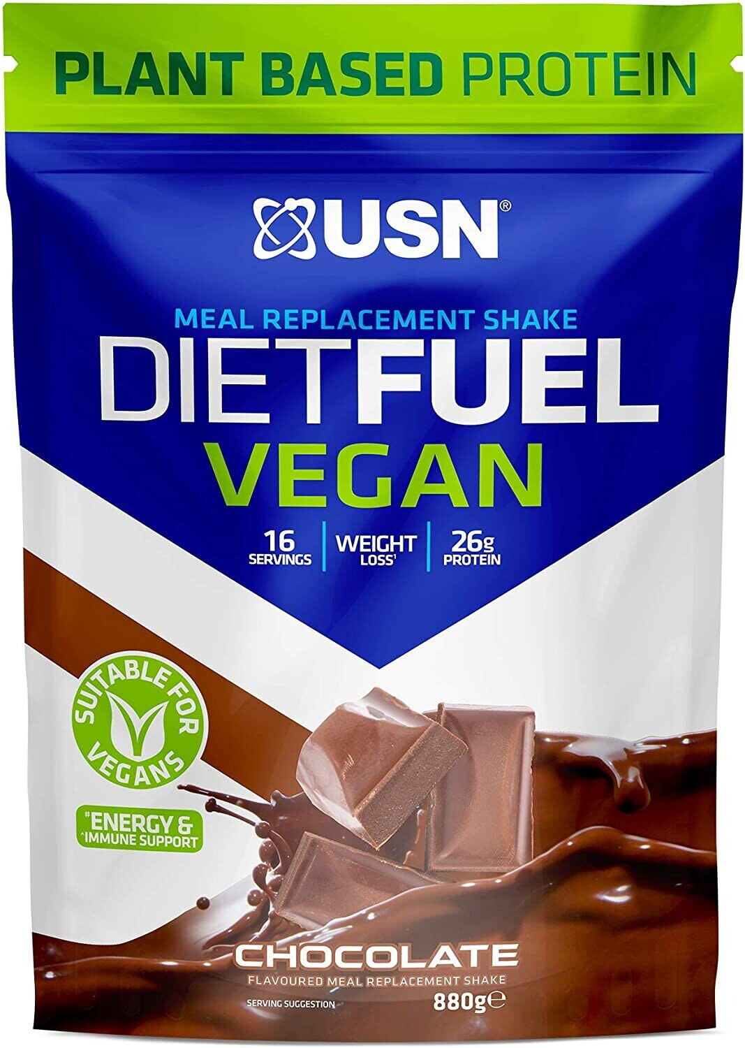 USN Diet Feul Vegan Chocolate Meal Replacement Protein Shake