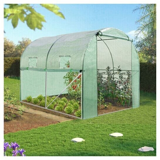 IDMarket Serre tunnel 6 m² verte