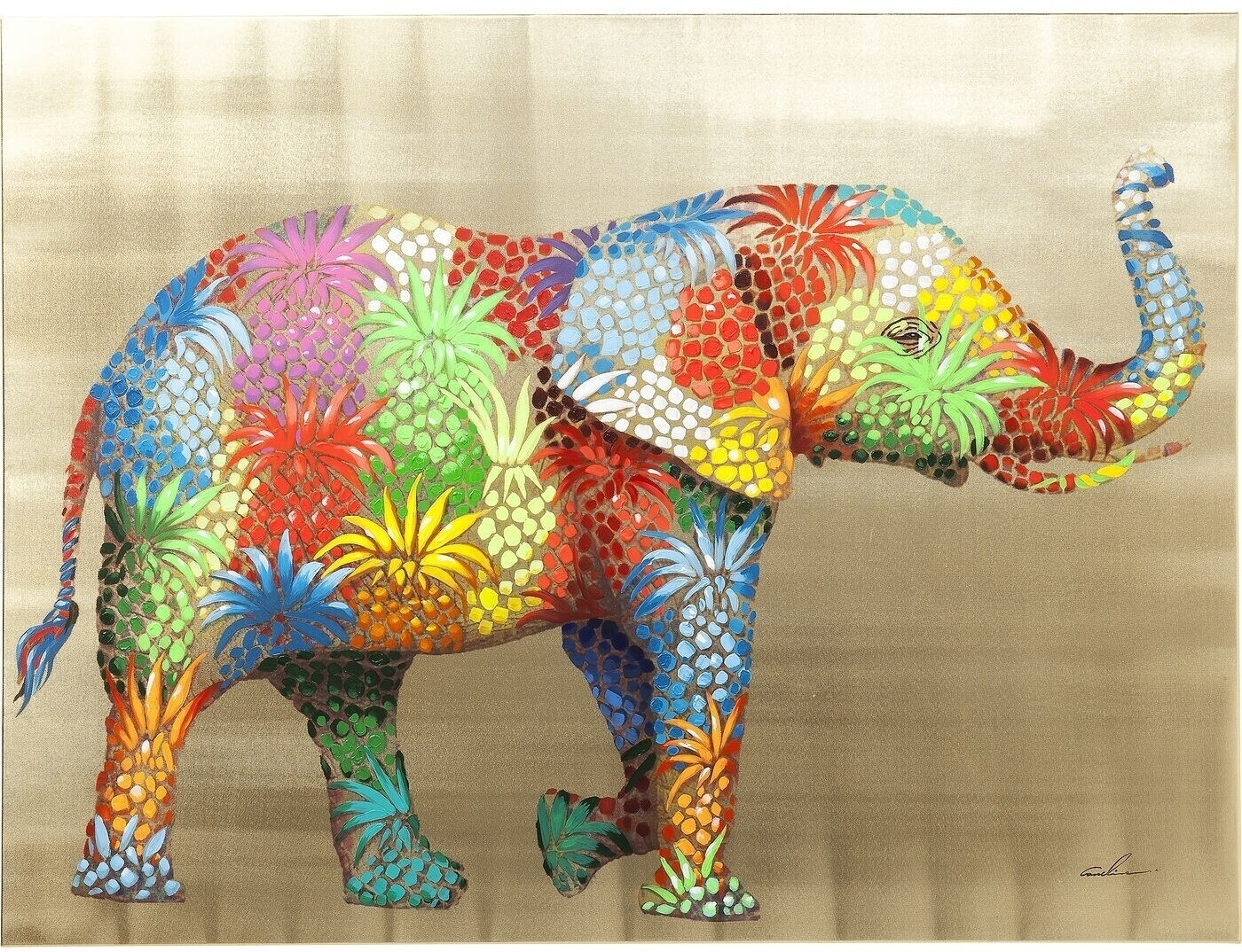 KARE Touched Flower Elephant 90x120cm