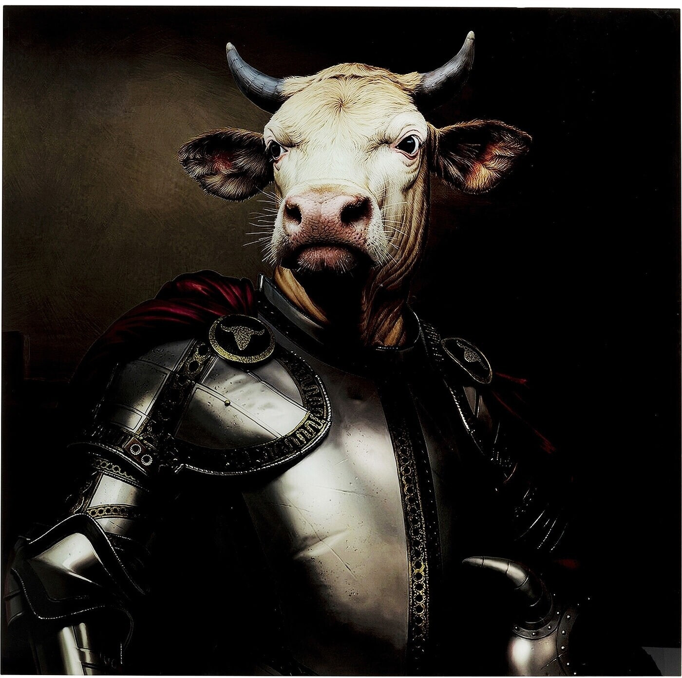 KARE Knight Cow 120x120cm