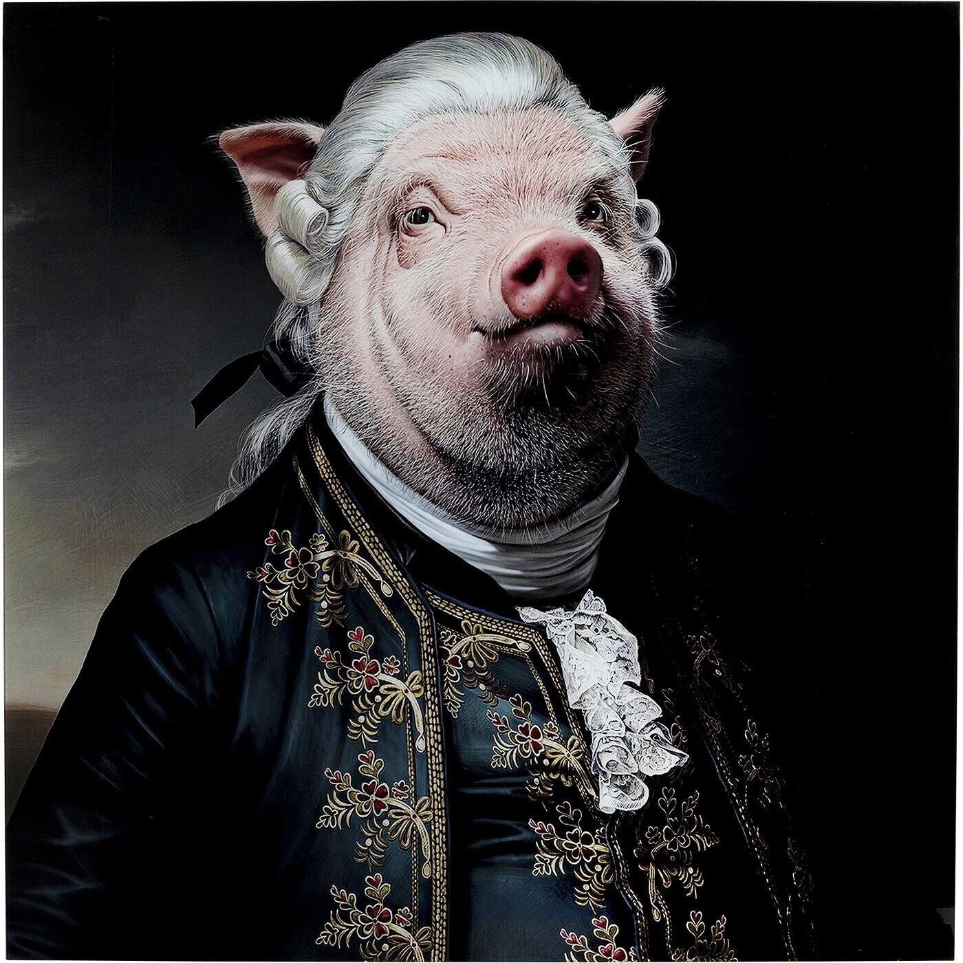 KARE Gentleman Pig 120x120cm