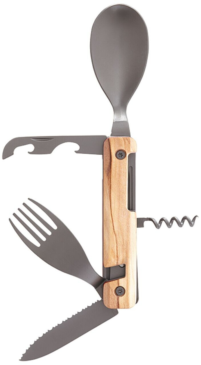 Akinod Multifunction Cutlery 13H25 Titanium, G10, Olive Wood