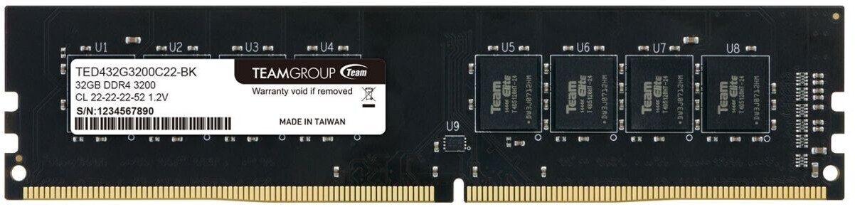 Team Elite 32 Go DDR4-3200 CL22 (TED432G3200C2201)