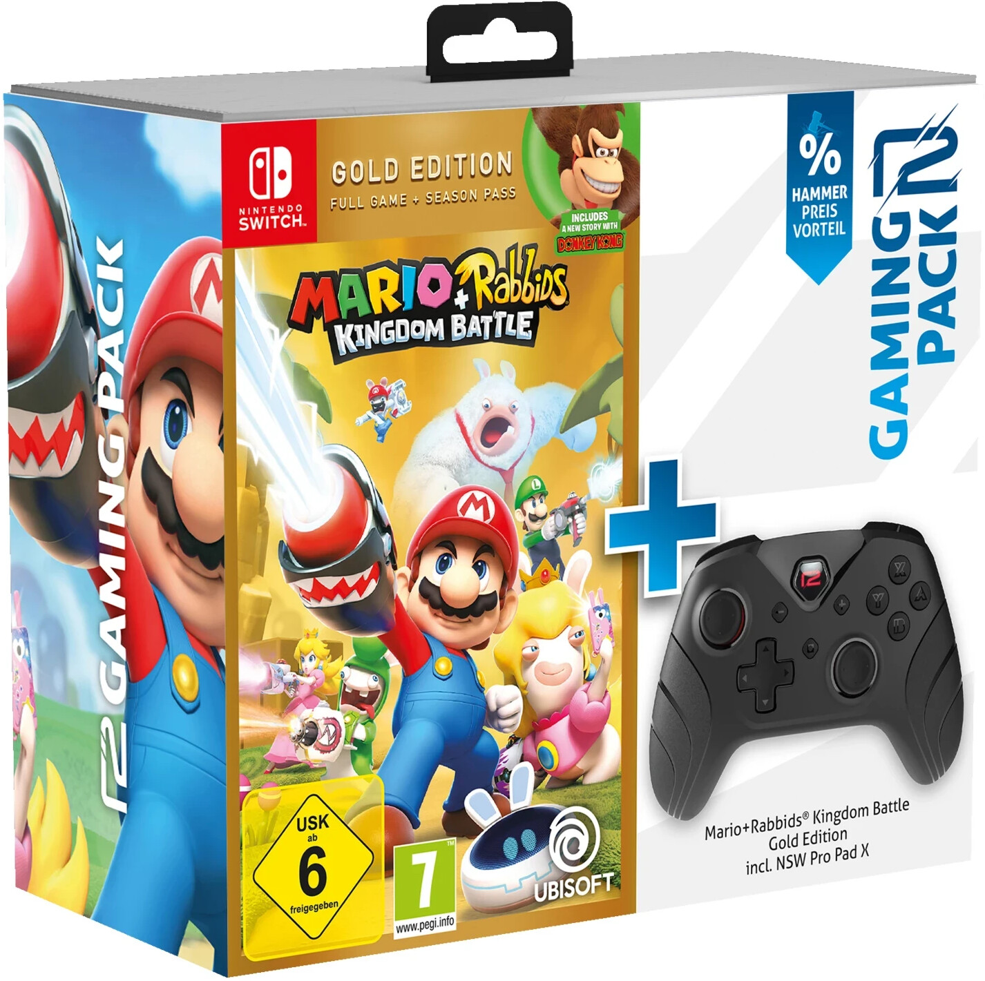 Photos - Game Controller ready2gaming ready2gaming Nintendo Switch Pro Pad X Black + Mario & Rabbid