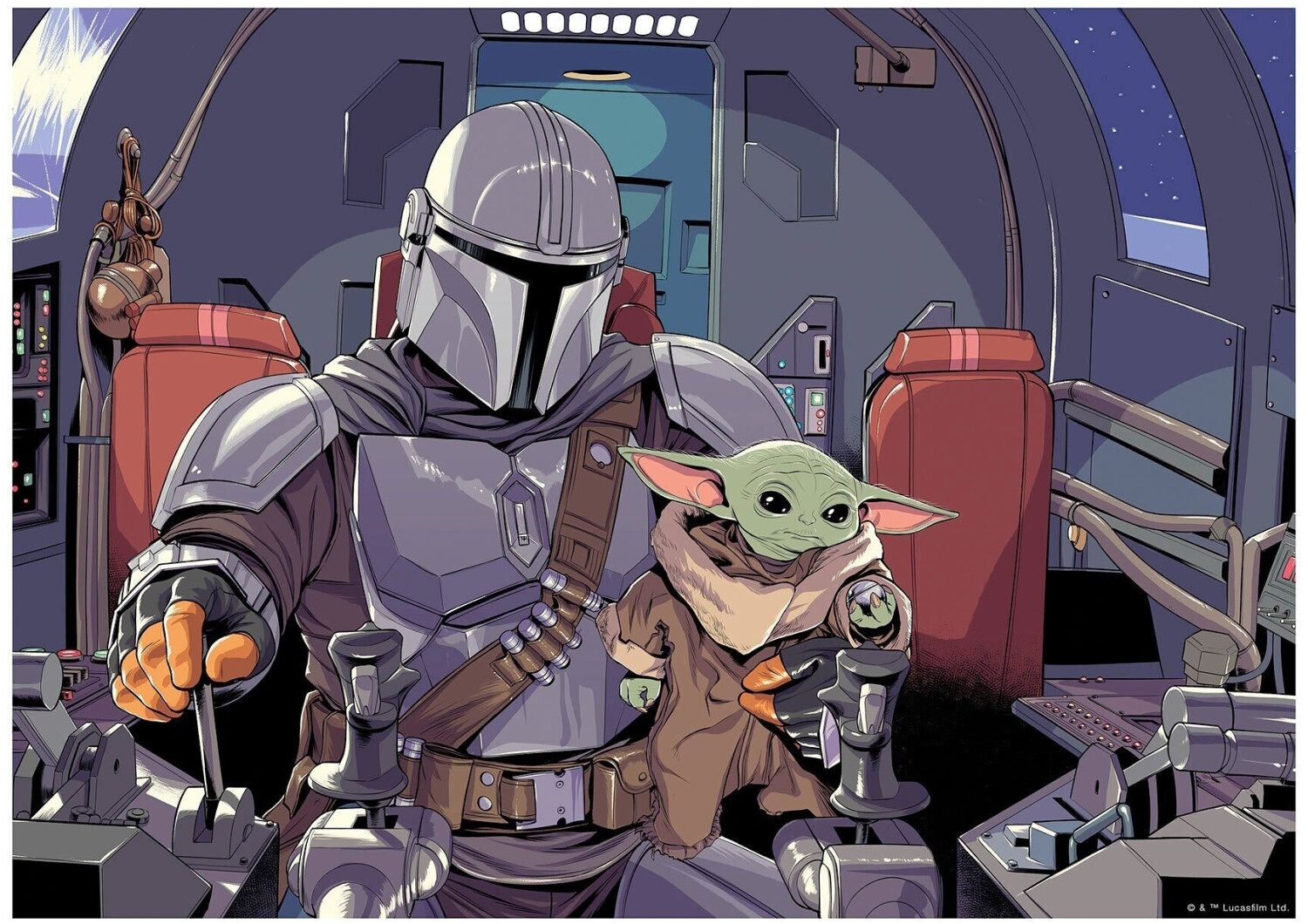 Komar Star Wars Mandalorian The Child Cockpit 40x30cm