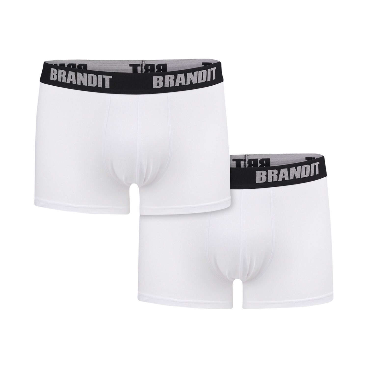 Brandit Boxer Shorts Logo 2er Pack white/white