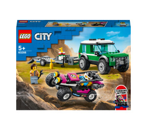 LEGO 60288 City Rennbuggy-Transporter Truck mit Anhänger und lenkbarem Baja-Rennwagen