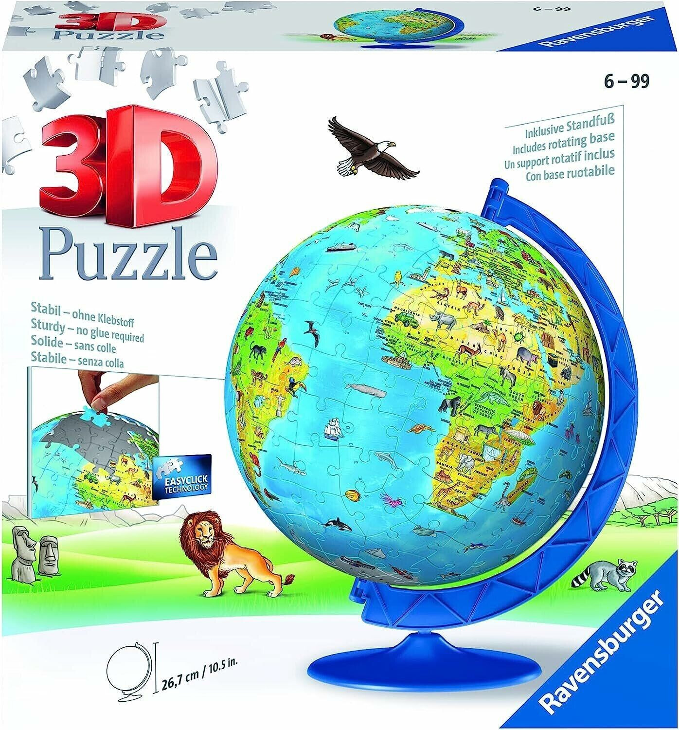 Ravensburger Children's World Map 180 Piece 3D Globe