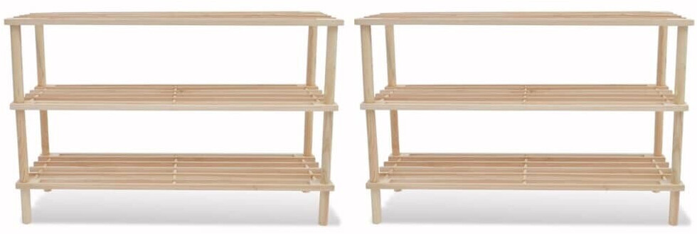 vidaXL Range-chaussures en bois de sapin (2 pièces)