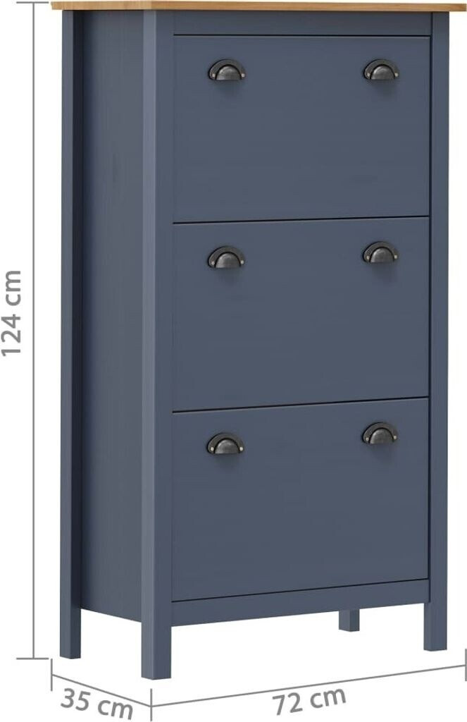 vidaXL Armoire à chaussures hill range gris