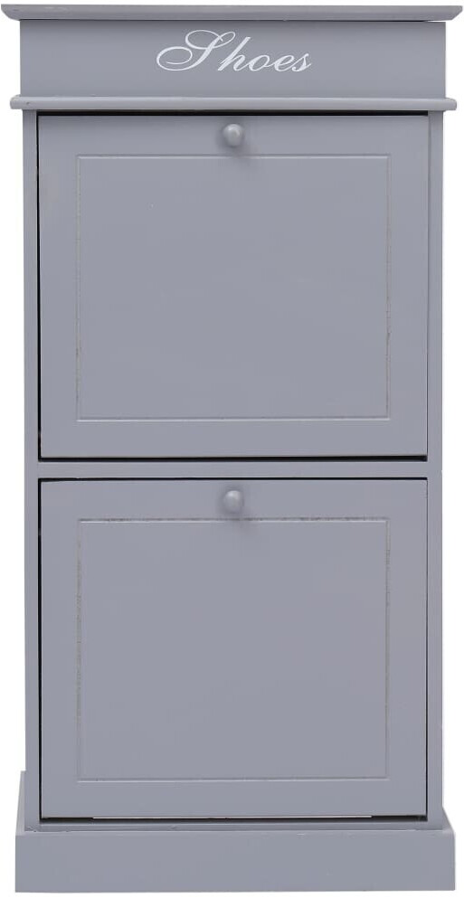 vidaXL Armoire à chaussures en bois de paulownia gris