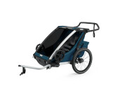 Bc-elec - 5664-0001A Remorque vélo 2 en 1 convertible en poussette et  jogger pour deux