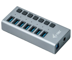 PC MoGist 7-Port USB 3.0 Hub with Individual LED Power Switches High Speed USB Hub Ultra Slim Data Hub for Mac USB Flash Drives and Other Devices