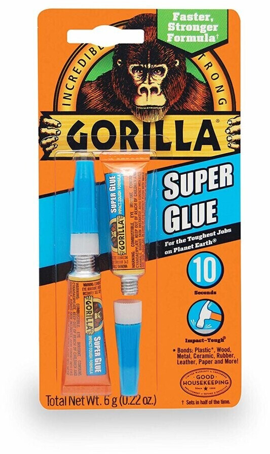 Gorilla Glue Super Glue 2x 3g Tubes Adhesive Tough Quick Setting