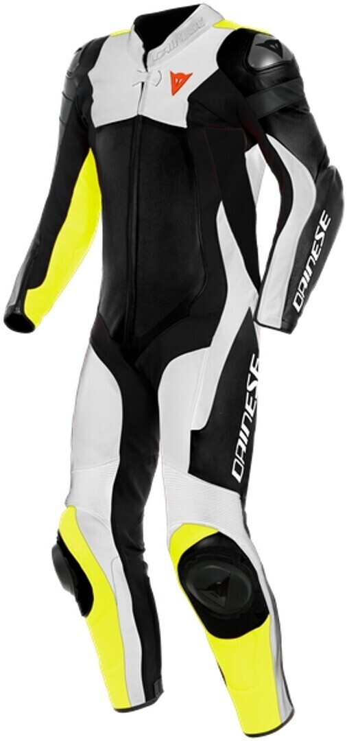Dainese Assen 2 Leather 1 Pcs Black/White/Fluo-Yellow