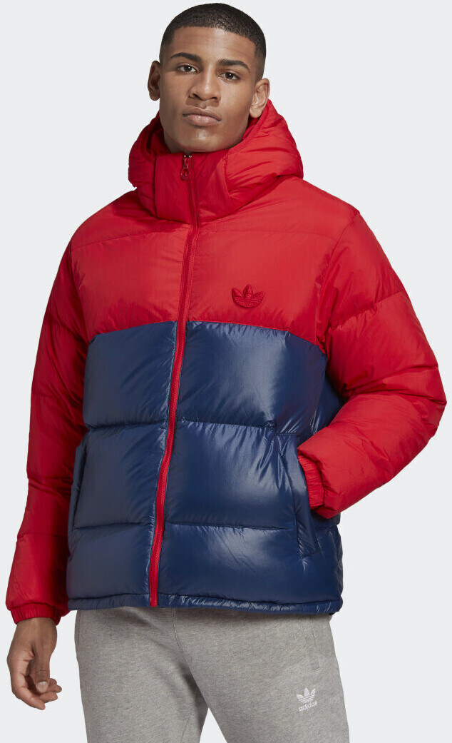 Red adidas puffer jacket on sale