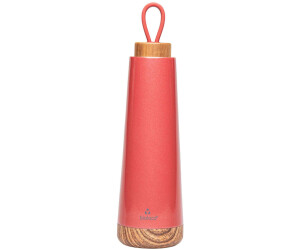 Chic Mic Bioloco Loop Isolierflasche – Edelstahl, 500 Ml, Hält Warm/kalt, Holzdeckel Mit Griff, BPA-frei, Rosa
