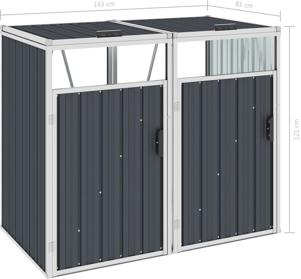 vidaXL Steel Bin Storage Box 2 x 240L (46279)