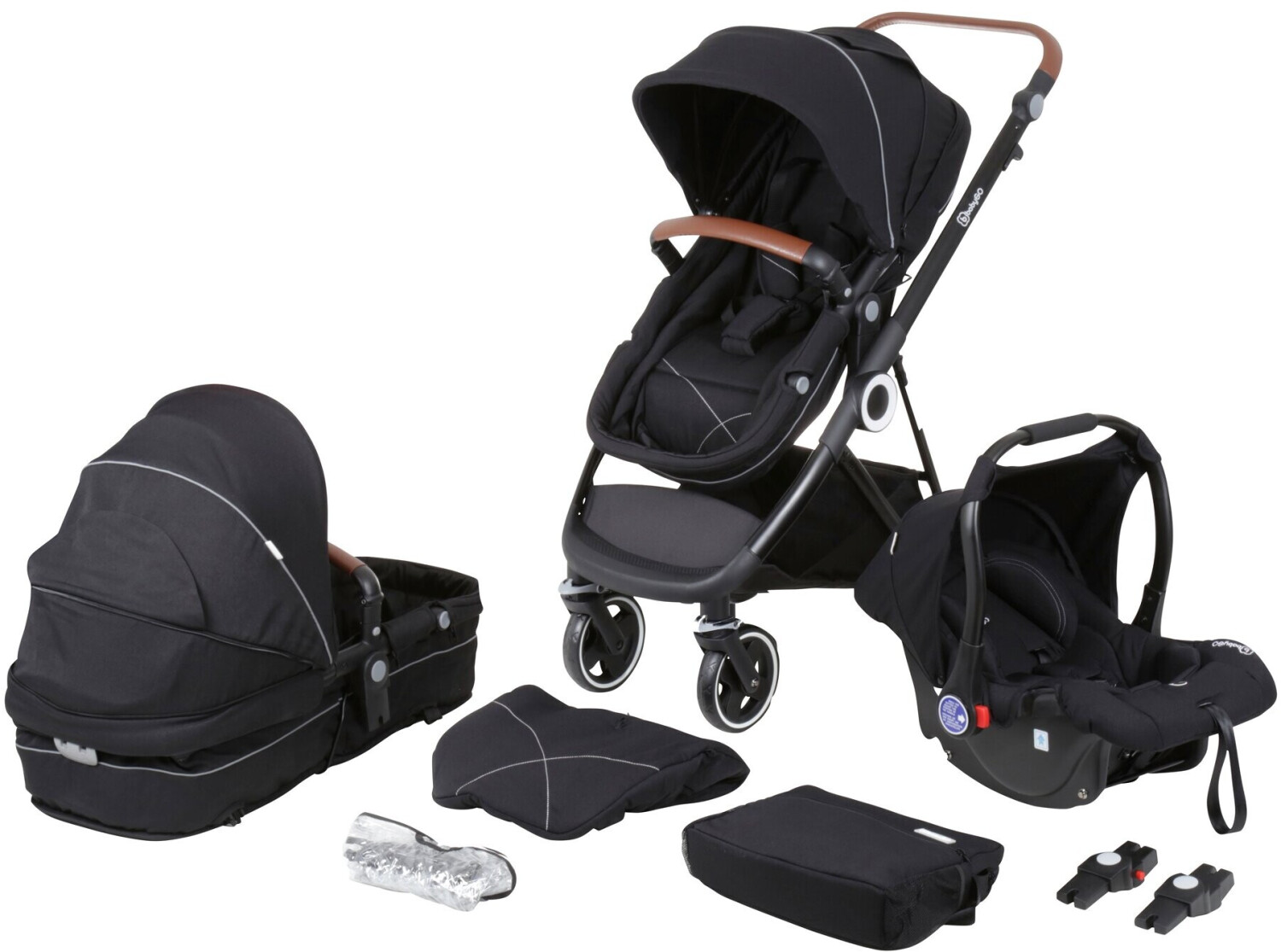 Poussette 3-en-1 BabyGO Halime Air - Buggy Sans Emballage D'origine, Produit De Base, Gris