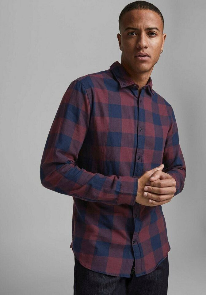 Jack & Jones Jjegingham Twill Shirt L/s Noos (12181602) port royale