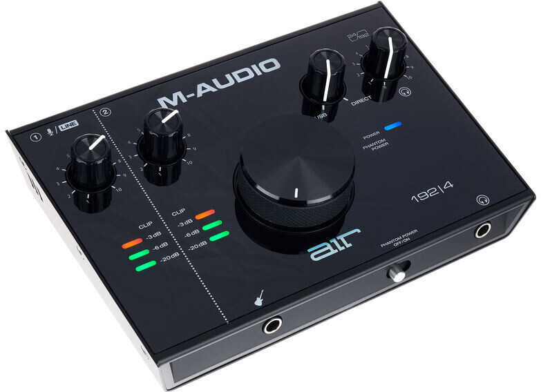 M-Audio AIR 192 4 Interface audio ou carte son USB pour l'enregistrement,  le chant, la guitare, de qualité studio, avec 1 entrée XLR et logiciels