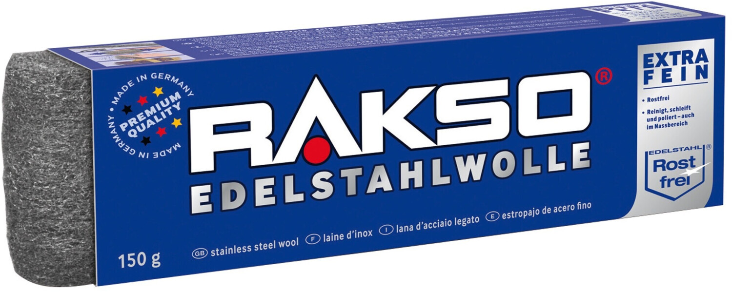 Rakso Stainless steel wool, size 00, extra fine 150 g - 4003364720702