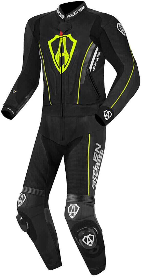 Photos - Motorcycle Clothing Arlen Ness Losail 2pc. black/yellow 