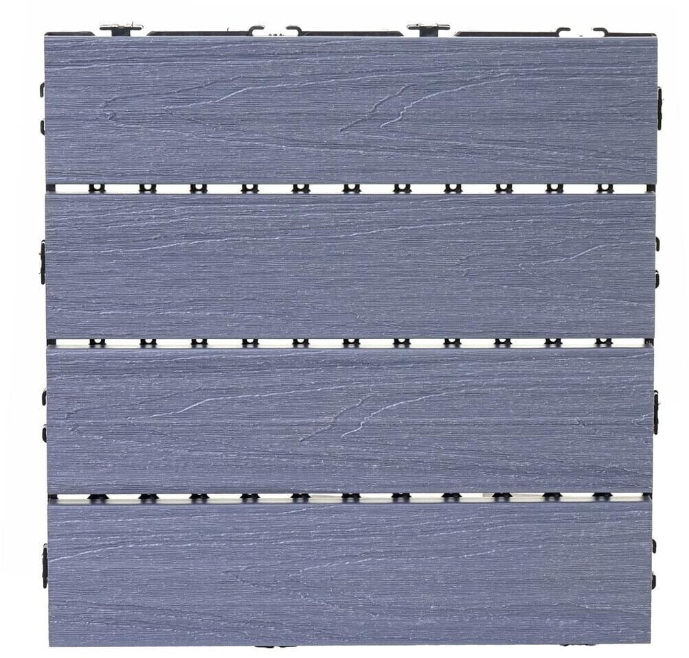 Mendler Floor tile 3D structure linear grey 30 x 30 cm (11 pieces)