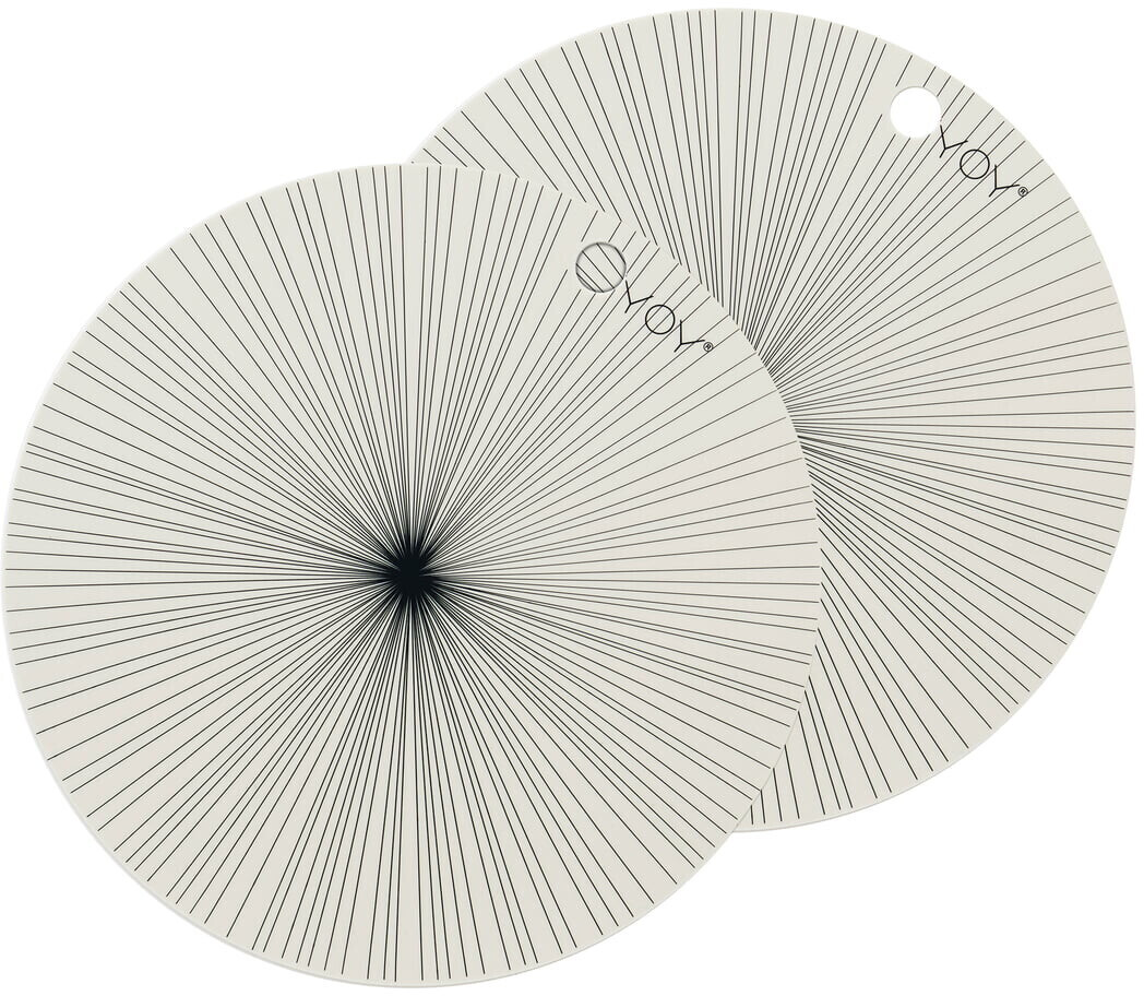 OYOY Place mats Ray Ø 36 cm, off-white (set of 2)
