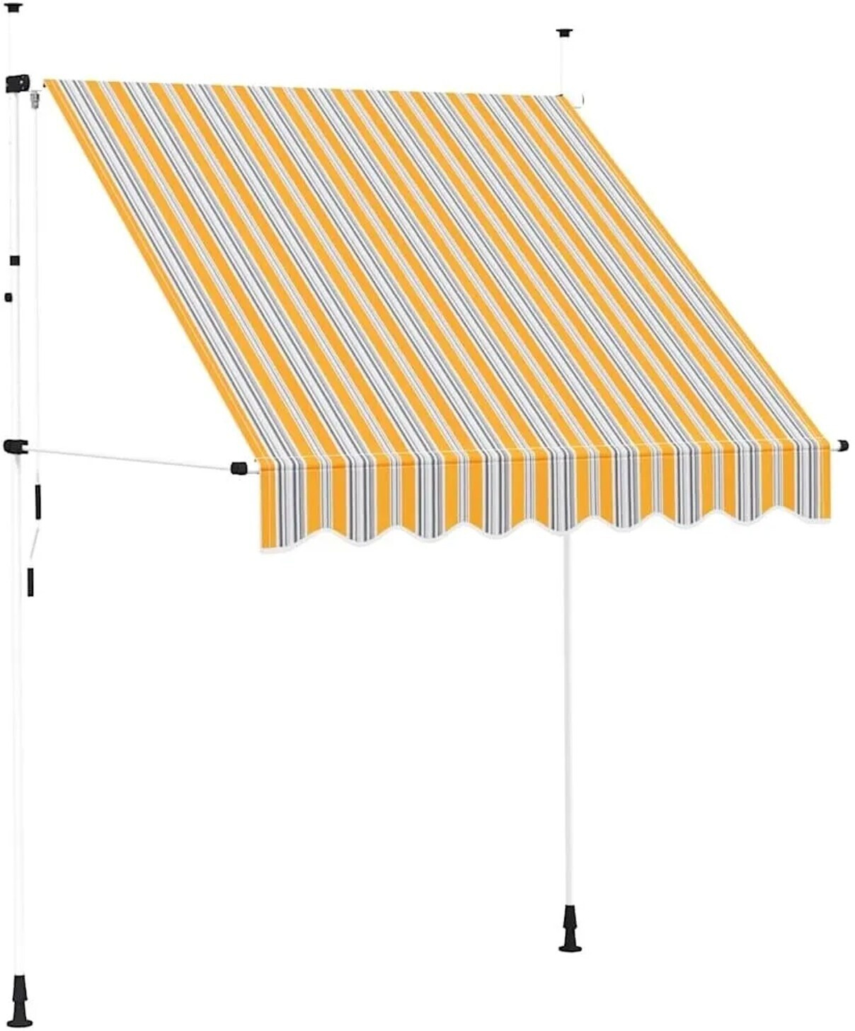 U-MAX Manuelle Terrassenmarkise – 198 Cm Breite, Höhenverstellbar (1,8–3 M), Ohne Bohren, UV-Schutz, Beige