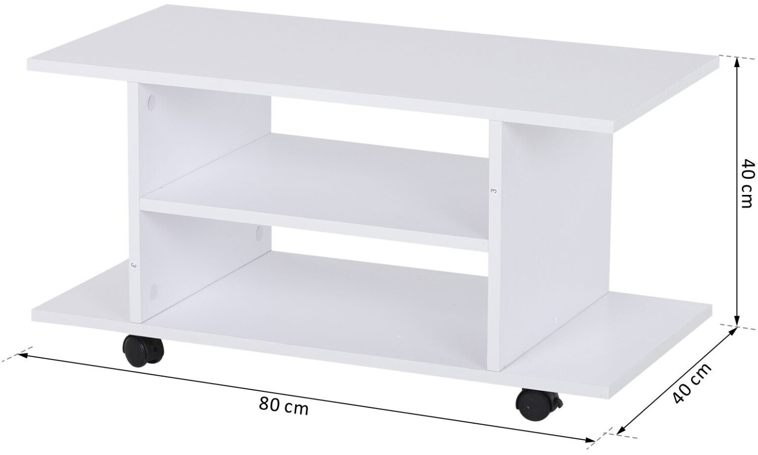 Mueble de televisón con ruedas blanco Homcom 02-0609 - Comprar barato