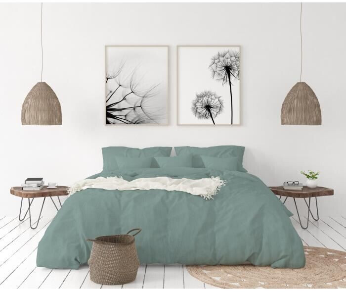 Lovely Home Parure de lit en lin 220 x 240 + 65 x 65 cm