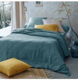 Labelissim Housse de couette Salomé 260 x 240 cm bleu