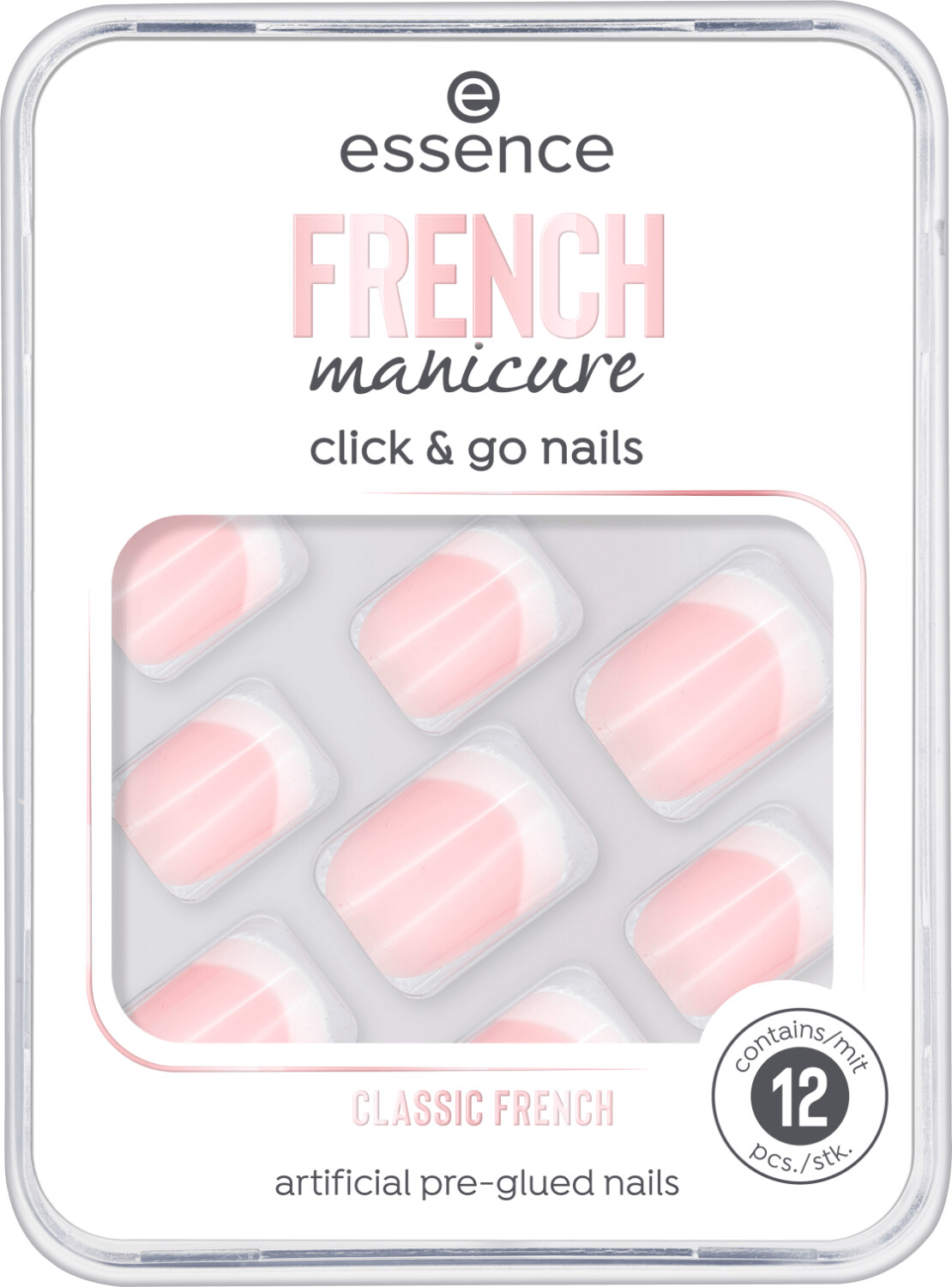 Essence French Manicure Click & Go Nails 01 Classic French (12pcs.)