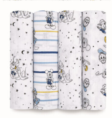 aden + anais Muslin Swaddle (Pack of 4) mickey stargazer