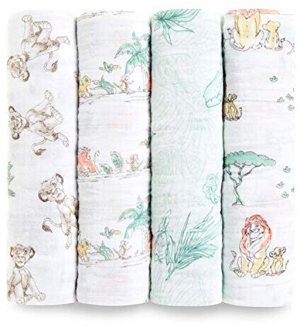 aden + anais Muslin Swaddle (Pack of 4) lion king