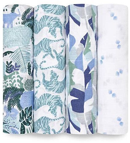 aden + anais Muslin Swaddle (Pack of 4) dancing tigers