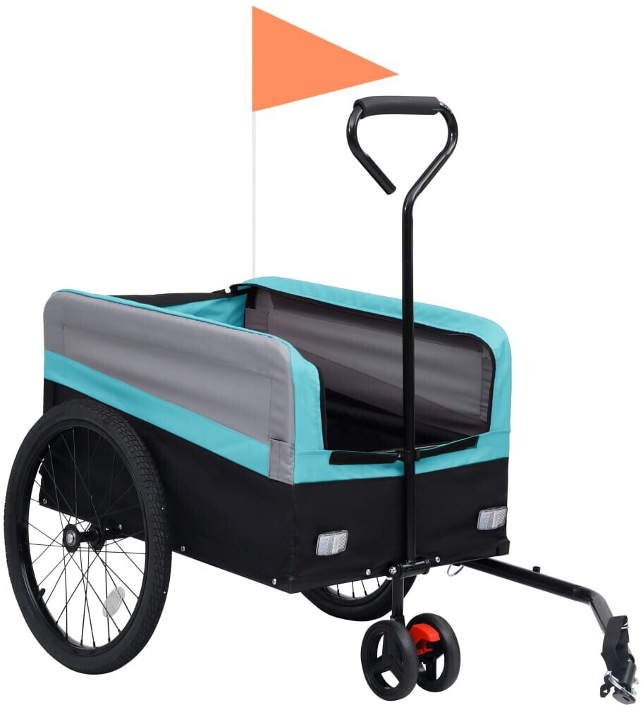 vidaXL Remorque cargo XXL bleu/gris