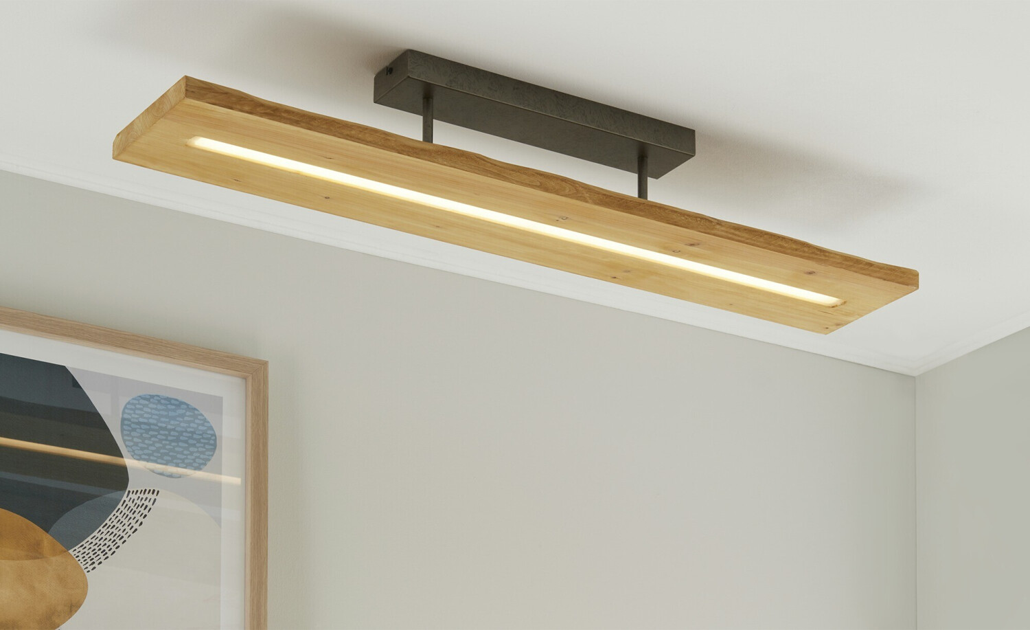 Trio Brad LED Holz-Deckenleuchte Switch | mit (623710130) 100cm DImmer bei 130,55 Preisvergleich ab €